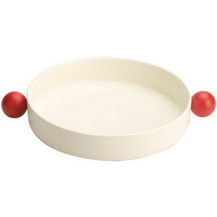 宜集堂INS奶油风新年过年水果盘零食陶瓷乔迁之喜高级感装饰摆件