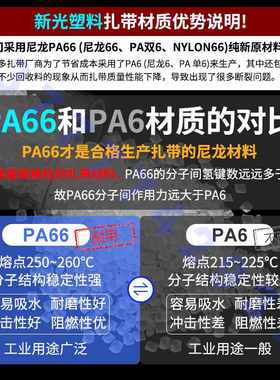 新光塑料尼龙扎带白色6x500mm国标自锁式扎带黑色cable ties扎丝