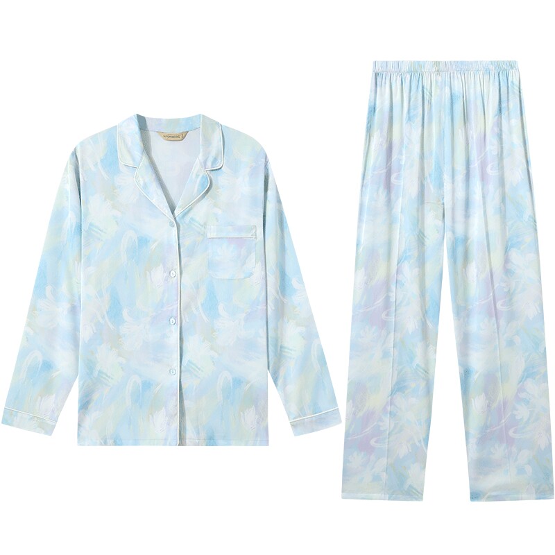 秋鹿女南韩丝国风睡衣家居服套装