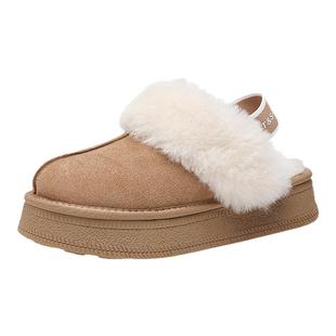 星期六厚底毛毛包头拖鞋外穿女2025新款爆款冬季勃肯保暖棉鞋拖女