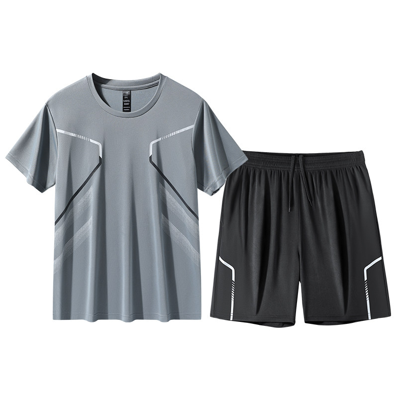 运动服套装男跑步短袖速干衣t恤篮球服健身衣服冰丝夏季短裤夏天