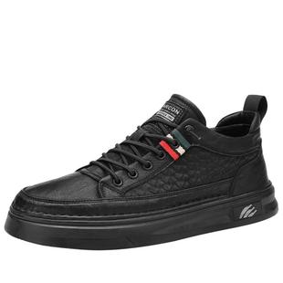 意尔康男鞋2025新款爆款秋冬季加绒棉鞋潮流高端板鞋男士休闲皮鞋