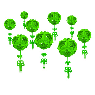 春天吊饰春节灯笼商场卖场店铺药房装饰幼儿园走廊教室布置绣花球