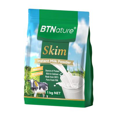 BTNature贝特恩脱脂速溶奶粉1Kg(袋装版）