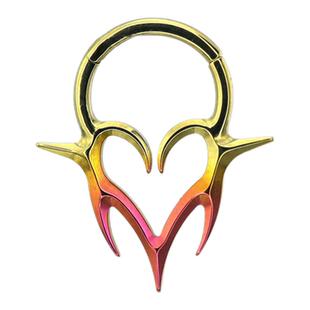 Shinma荆棘爱心环耳钉钛合金恶魔甜辣耳环鼻中隔甜酷赛博朋克