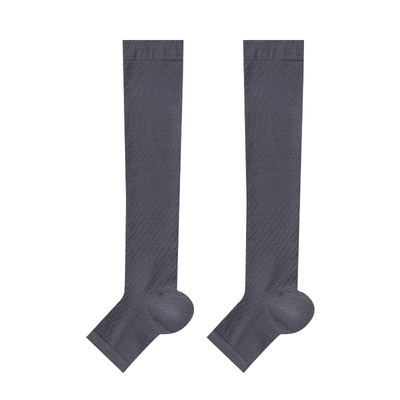 Enjoy it压力袜套女夏季薄款灰色显瘦腿套长筒丝光棉踩脚小腿袜子