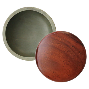 问心堂若谷墨海端砚小墨池书法练习可磨墨砚台带盖防墨干小砚台初学小楷中楷专用墨池墨盒墨碟砚台