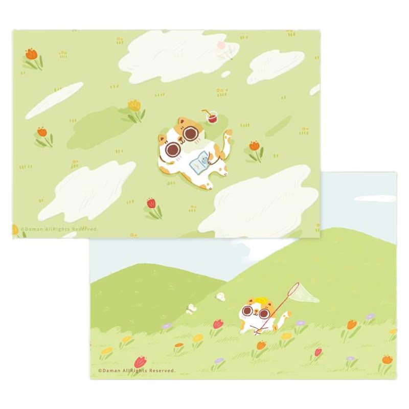 大蛮原创插画 可爱猫咪小清新装饰画节日礼品贺卡留言卡明信片