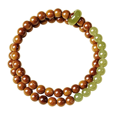 宫里上新天然库克菩提和田玉手链