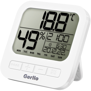 【自营】Gerllo电子温湿度计精准家用室内温度高精度显示器时间表