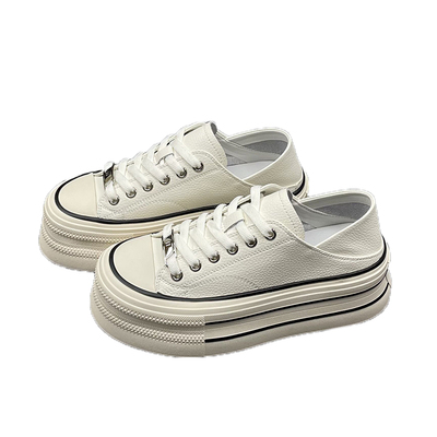 真皮两穿小白鞋女2024夏新款圆头