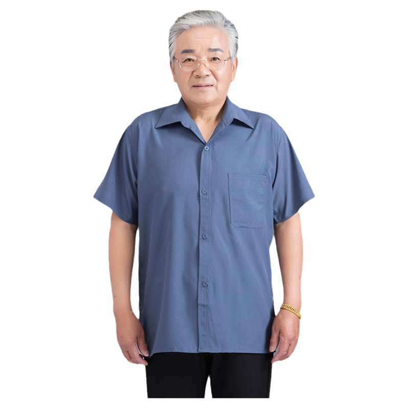 父亲节老年人爸爸爷爷短袖衬衫