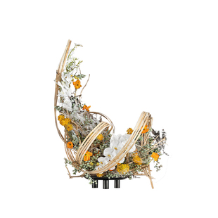 妖及现代轻奢仿真绿植架构花艺 样板间售楼处会所玄关艺术摆件