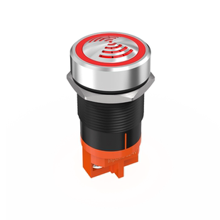 蓝波新品22mm金属闪光蜂鸣器报警器不锈钢头部高亮LED红色发光12V