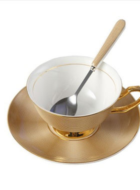 潮祥欧式骨瓷咖啡杯碟套装