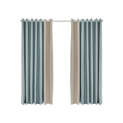 免打孔窗帘全遮光带杆一整套飘窗