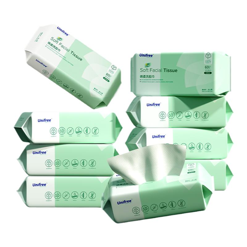 unifree洗脸巾家用洁面巾60抽/包