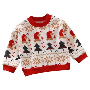 儿童加绒t恤秋冬男童加厚宝宝毛衣女童保暖卫衣童装针织衫洋气潮