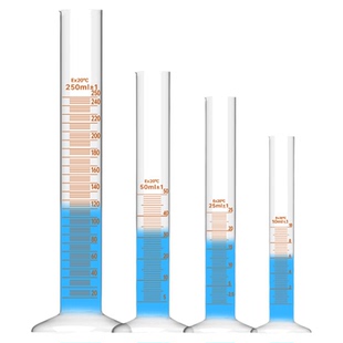 玻璃刻度量筒25/50/100/250/500/1000ml初高中化学实验室仪器教学教具