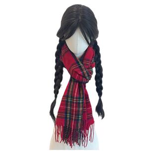 秋冬氛围感黑长直发双马尾麻花辫公主日常自然仿真假发全头套女