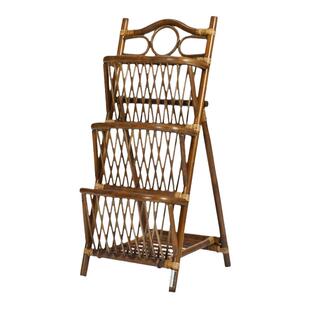 长青堂藤编书报架简易藤架子置物架杂志收纳架创意落地报纸报刊架