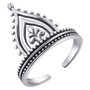 纯银复古戒指女宫廷个性小众ins夸张民族开口波西米亚欧美嬉皮潮