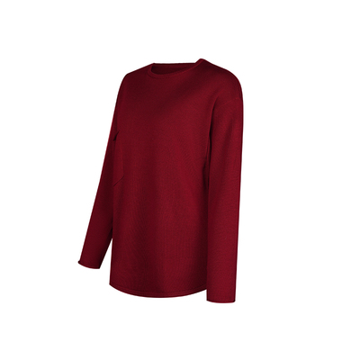 ARIALEISURE红色运动上衣长袖女宽松健身T恤瑜伽服罩衫普拉提跑步