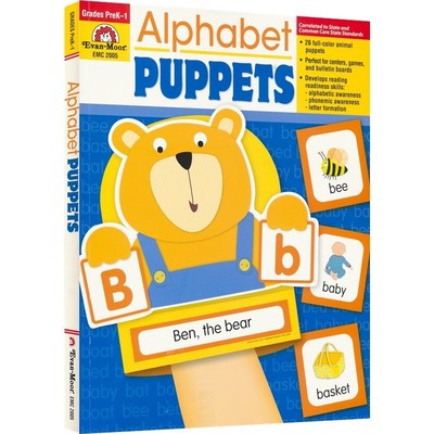 Evan-Moor Alphabet Puppets美国加州教辅  字母活动手册 DIY手册 课外教辅 英文早教启蒙 幼儿园至一年级 英文原版进口书