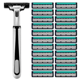 全新升级手动三层刮胡刀剃须刀3层刀片刮胡刀刀片刀头男胡须刮脸