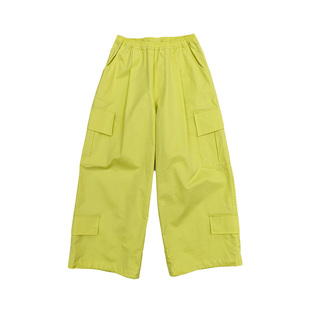 edo1一度26春夏新款韩系工装风多口袋阔腿裤男女童百搭显瘦休闲裤