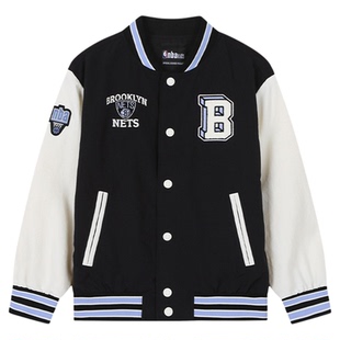 nbakids童装男女童棒球服撞色休闲时尚宽松外套上衣K241JP010P