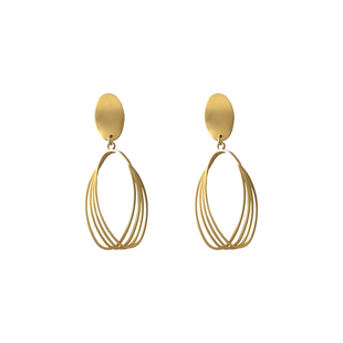 「霍普金斯」法式经典复古港风复古高级设计感气质磨砂金耳环耳夹