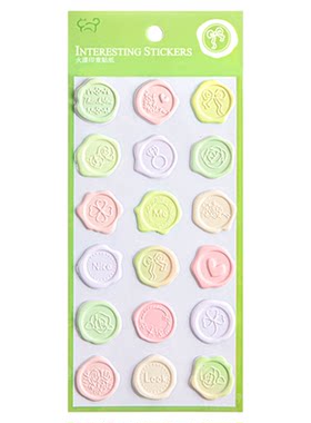 卡通可爱火漆印章贴纸信封封口贴