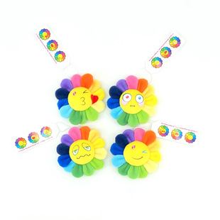 日本限量正品 村上隆七彩太阳花 双面表情挂件胸针挂饰 新款现货