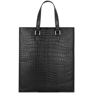 威图VERTU 纬图 奢品高定款男士手提包鳄鱼皮托特包