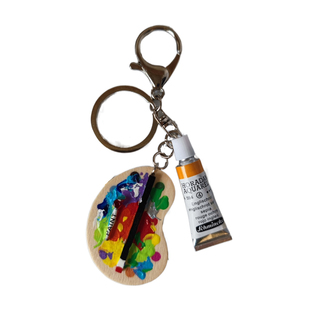 原创手作颜料调色板挂件画板钥匙扣背包挂饰文艺调色盘挂坠吊坠