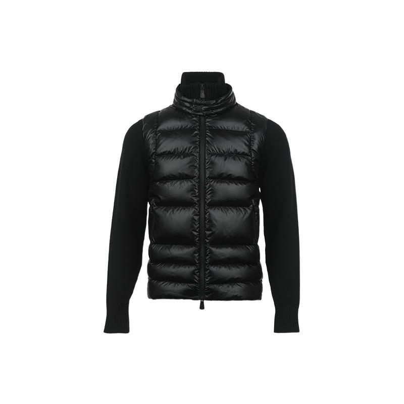 【自营】Moncler/盟可睐男士羊毛针织羽绒拼接立领拉链夹克外套