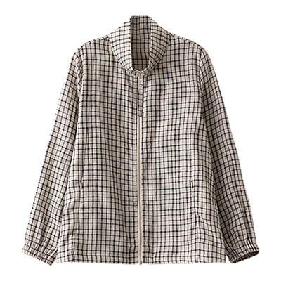 梭家｜独自向远山｜日系轻工装色织亚麻立领短外套春夏女极简上衣