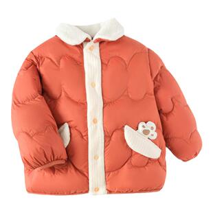 巴拉巴拉婴儿羽绒服女童红色上衣宝宝新年外套儿童冬装新款童装小