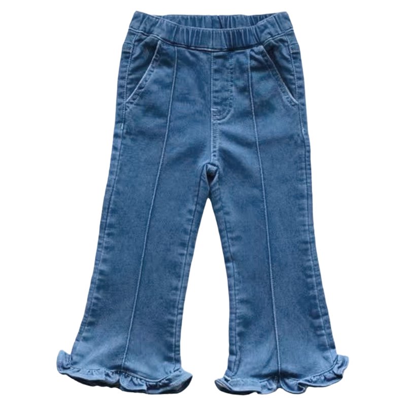 RC童装26新款女童牛仔喇叭裤长裤