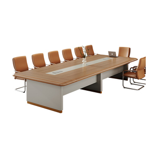 会议桌长桌轻奢高级感办公长条桌商务接待高档大型会议室桌椅组合
