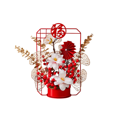 城岸心语中式年宵花铁艺花器