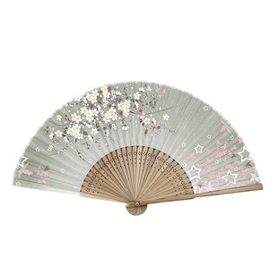 木木夕扇子折扇女式中国风古风古典折扇日式工艺扇樱花折叠小扇子