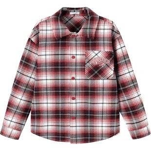 巴拉巴拉童装儿童外套男童春装百搭衬衫格纹时尚潮宽松上衣舒适