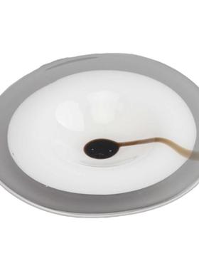 简约白色圆形琉璃果盘托盘摆件