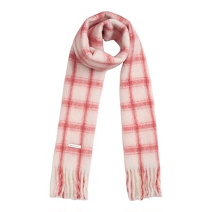 Petit Bari温暖氛围羊毛混纺格纹流苏围巾