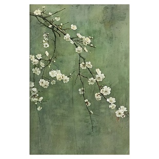 中古风装饰画画芯无框法式复古梨花小众艺术海报油画布定制自粘贴