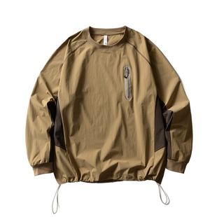 男士微弹运动长袖t恤男款2026新款早秋薄款卫衣宽松休闲上衣潮牌