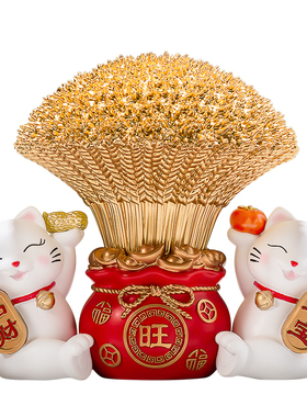 开业礼物大麦招财猫摆件装饰品