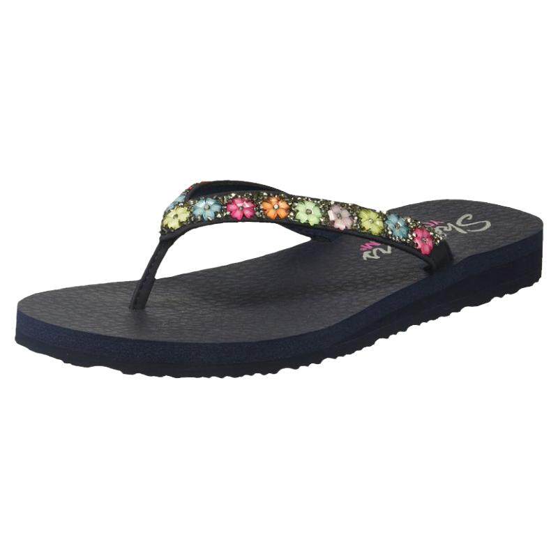 Skechers斯凯奇女凉鞋人字拖印花夏季户外休闲鞋平底夹趾旅行舒适
